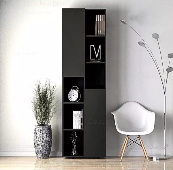 Estante Biblioteca Moderno Con Dos Puertas 10 Repisas