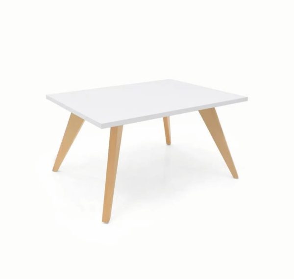 Mesa De Centro Rectangular Blanca Estilo Nórdico