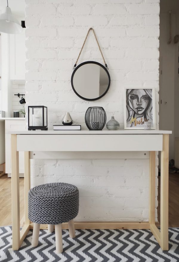 Arrimo Con Cajón Estilo Nordico Blanco