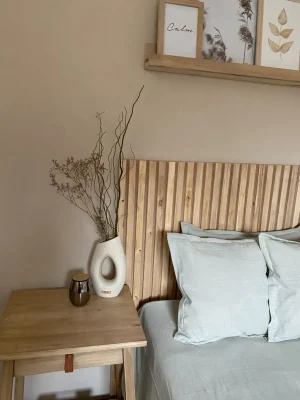 Respaldo de cama 2 plazas paneles varillados Madera