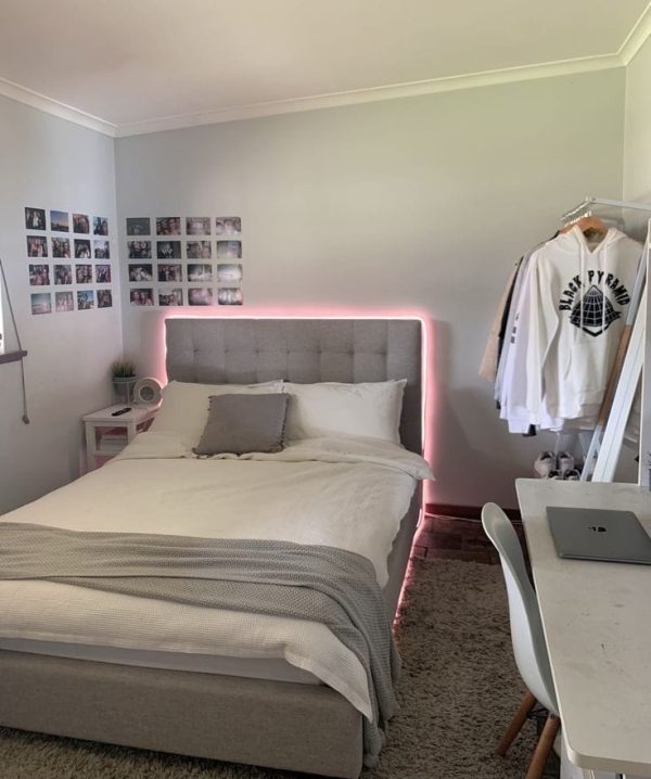 Respaldo de cama 2 plaza con luces LED